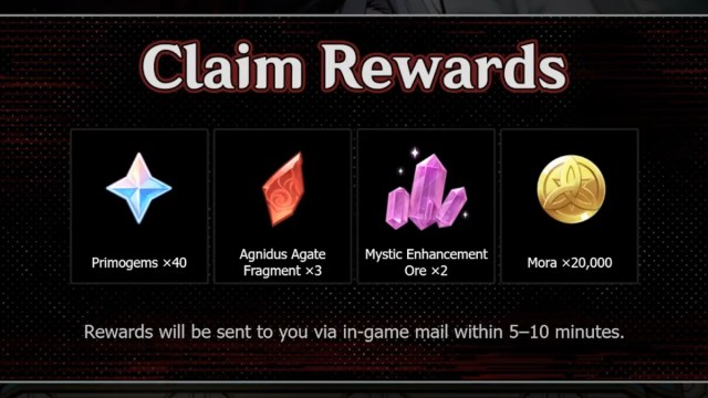 Rewards from Phantom of the Night web event in Genshin Impact