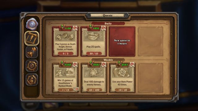 Hearthstone Quests Page