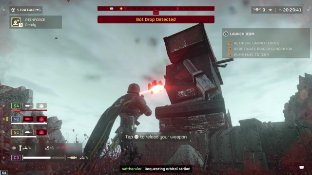 Helldivers 2 How to destroy a Automaton Gunship Fabricator flyers will buzz around you after spawn