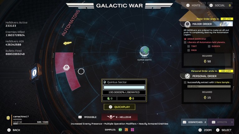 Helldivers 2: How to track Major Orders and war progress