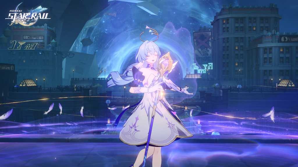 This is a screenshot of the new character, Robin, using her Technique in Honkai Star Rail