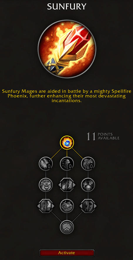 WoW: The War Within Sunfury Mage Hero Talents