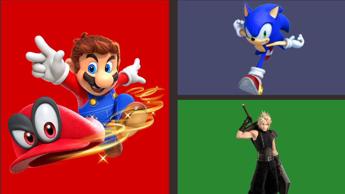 The most iconic video game characters include Mario, Sonic, and Cloud among others.