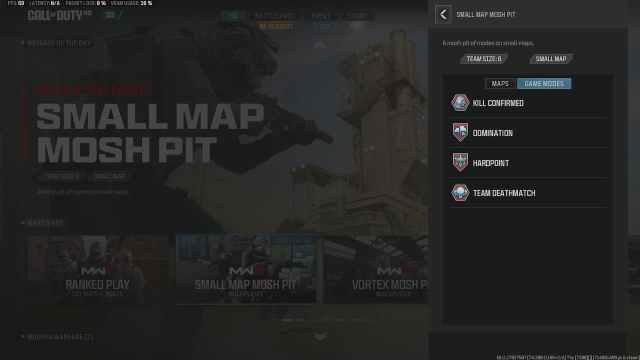 Small Map moshpit game modes mw3