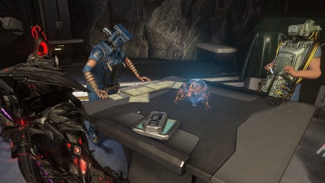Warframe Eudico and The Business at Briefing Table