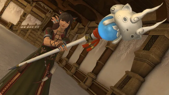 Cane of the Shrine Guardian, the WHM cane in the FFXIV Yokai event