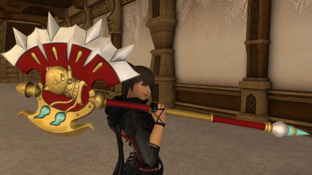 Paw of the Crimson Cat, the Final Fantasy XIV weapon for Warrior in the Yokai Watch event