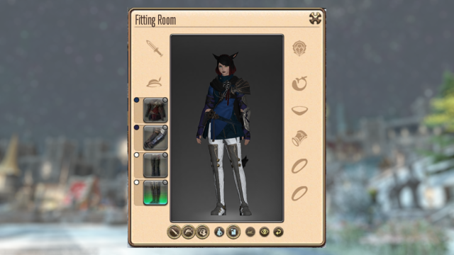 Mock-up outfit using Eikon Leather Thighboots in FFXIV