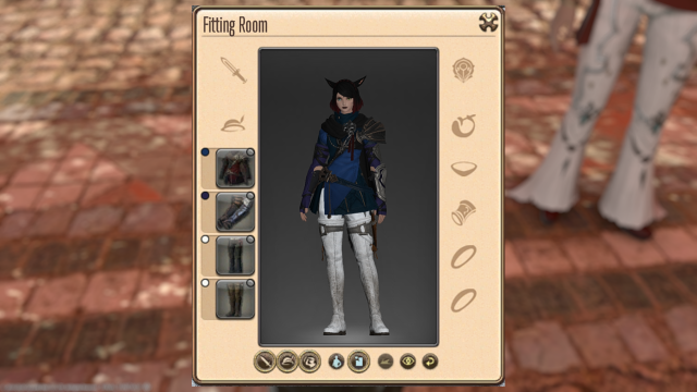 Expeditioner's Thighboots as part of the mock-up outfit in FFXIV