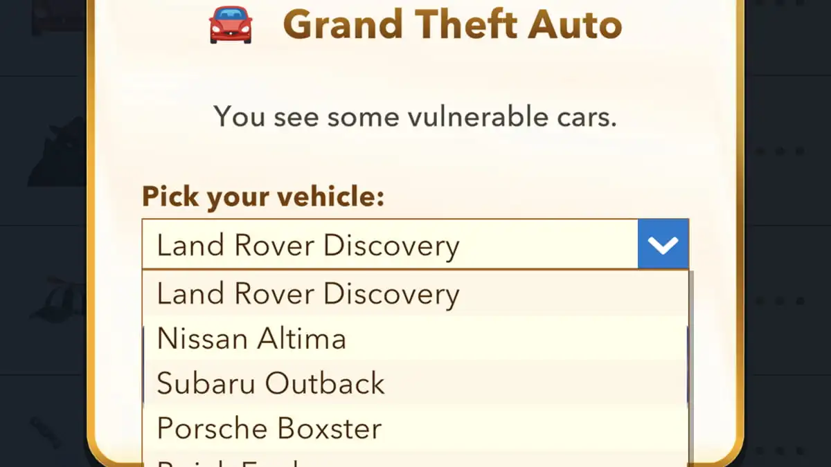 BitLife steal car for Guilty Grandpa challenge