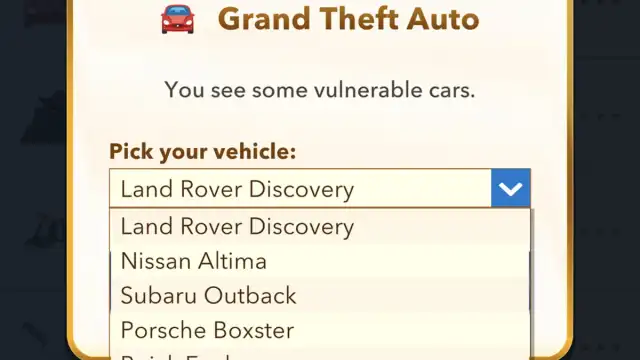 BitLife steal car for Guilty Grandpa challenge