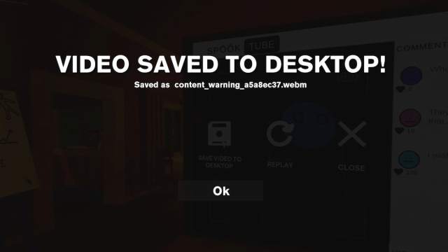 Content Warning save video to desktop
