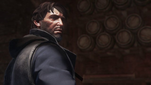 Dishonored 2: Corvo Attano looking moody.