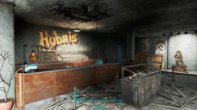 Fallout 4 VR in einem zerstörten, verlassenen Comicladen