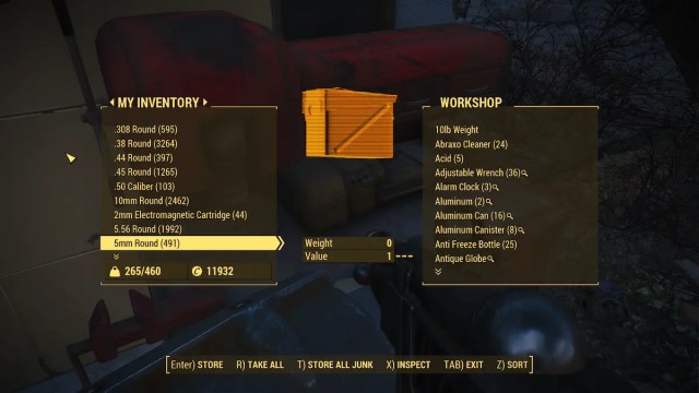 fallout 4 workshop inventory screen