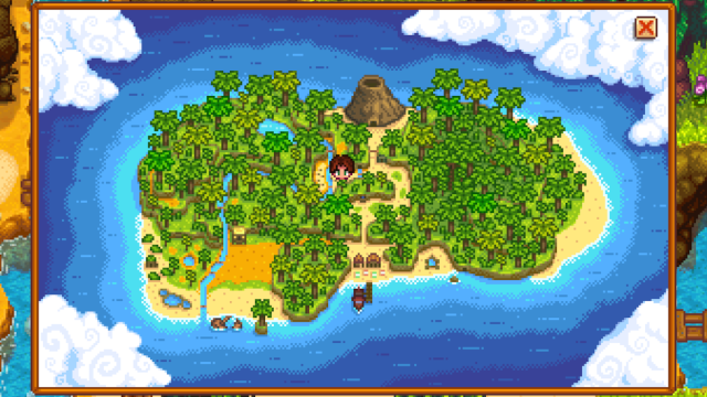 Map of Ginger Island in Stardew Valley