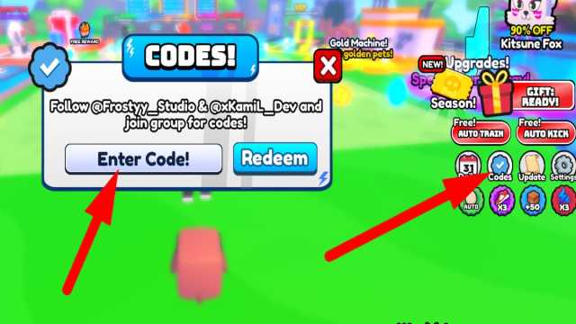 How to redeem codes in Kick A Friend