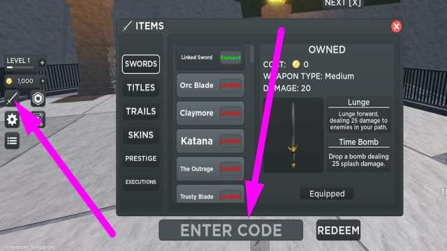 How to redeem codes in Roblox Charge