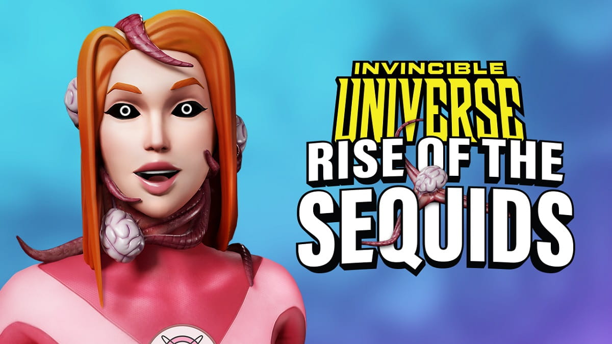 Invincible Rise of the Sequids key art woman with sequid alien on her head