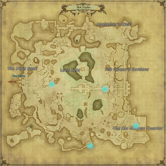 Map of field Aether Currents in The Lochs in Final Fantasy XIV
