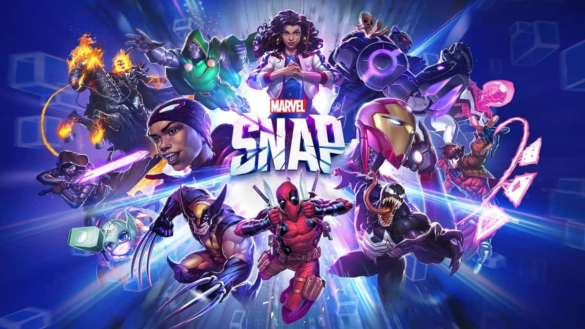 Marvel Snap logo surrounded by different characters