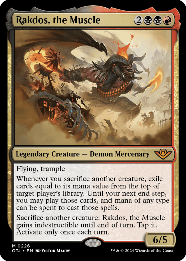 The Rakdos, the Muscle card from Magic the Gathering's Outlaws of Thunder Junction set.