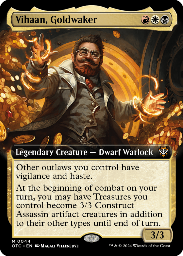 The Vihaan, Goldwaker card from Magic the Gathering's Outlaws of Thunder Junction set.