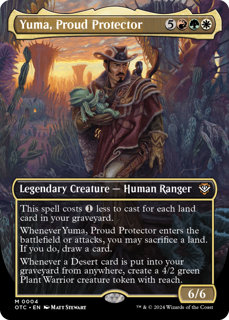 The Yuma, Proud Protector card from Magic the Gathering's Outlaws of Thunder Junction set.