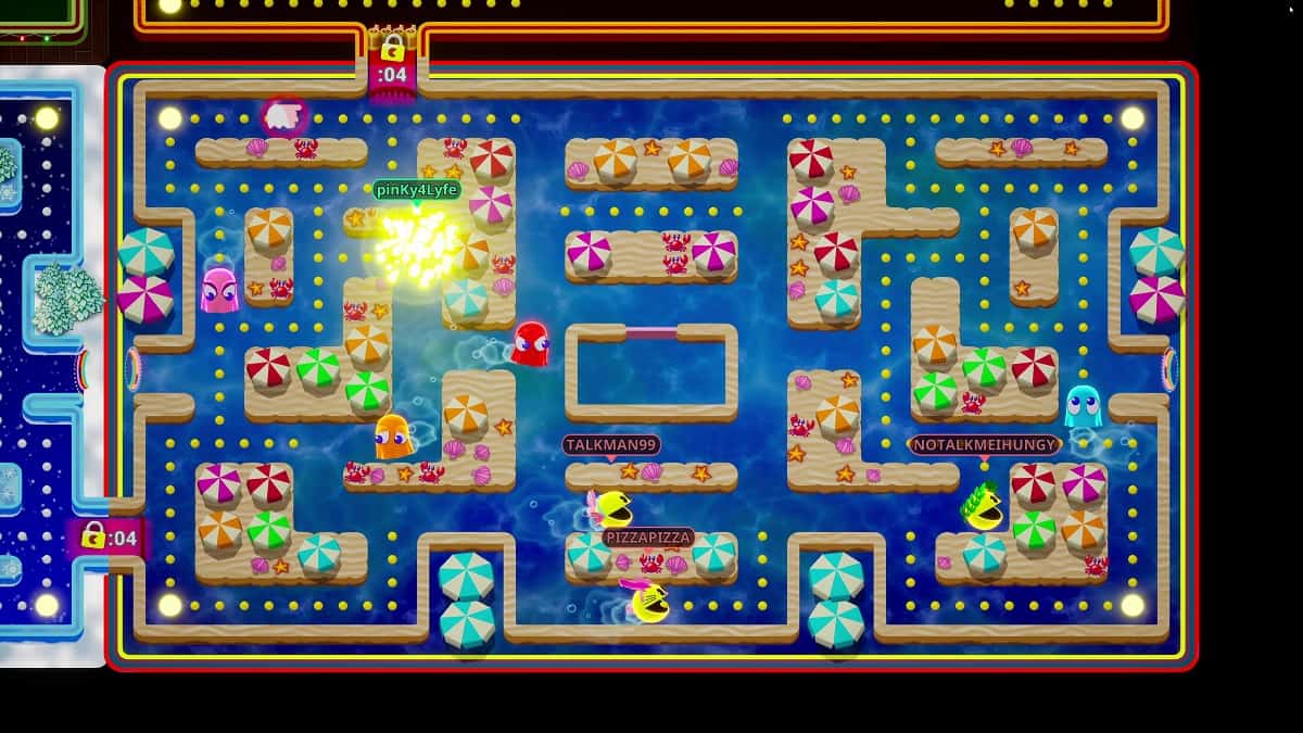 Pac-Man Mega Tunnel Battle Chomp Champs players in maze