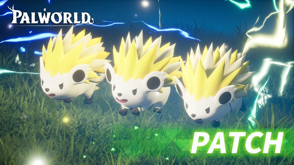 Palworld: three Jolthogs in a field.