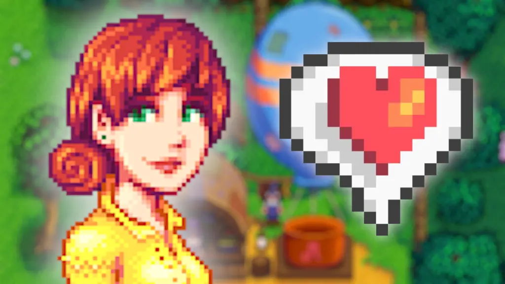 Penny next to a heart in stardew valley