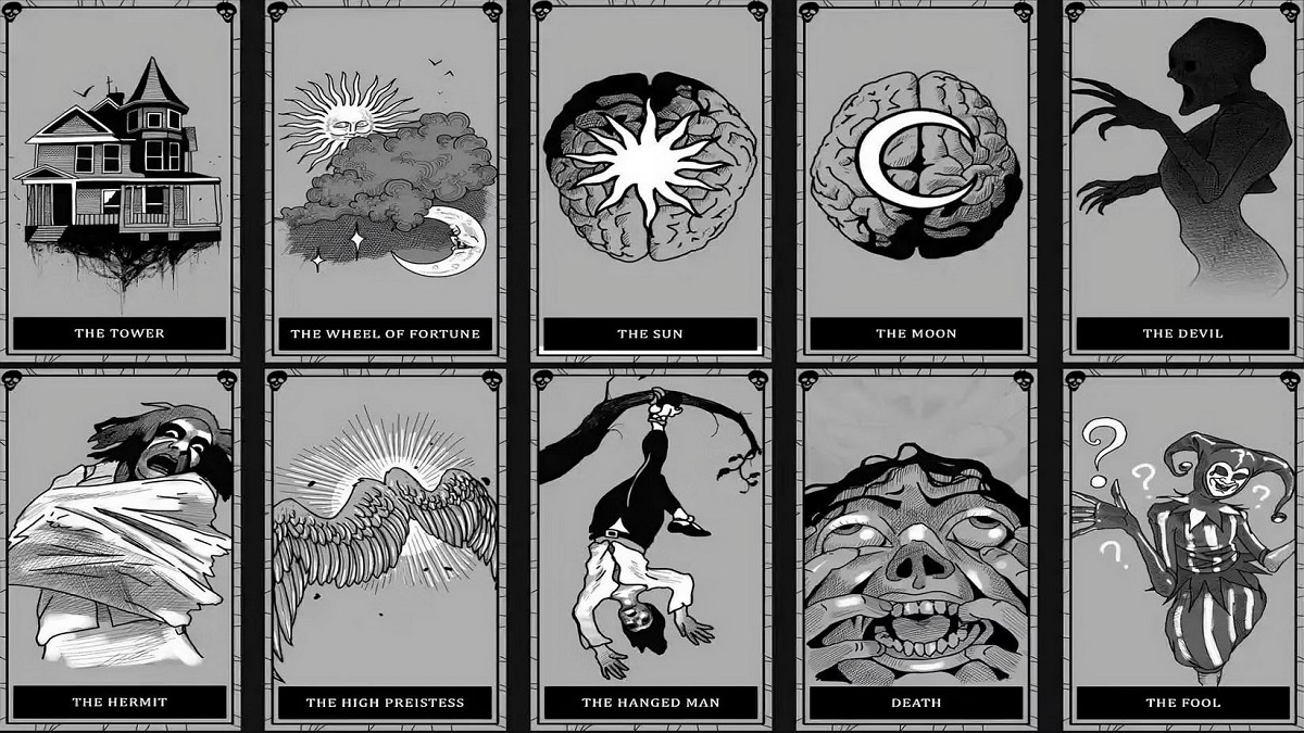 Phasmophobia: all ten Tarot Cards across two rows.