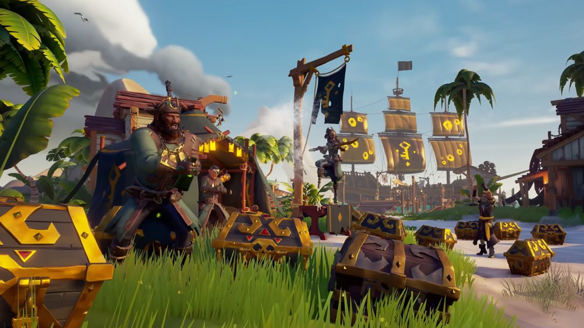 pirates celebrating in sea of thieves