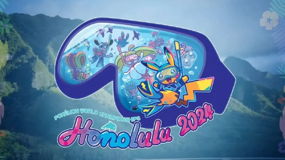 Pokemon Worlds 2024 Honolulu key art Pikachu scuba diving underwater