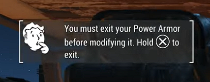 How to exit power armor