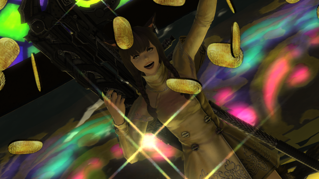 Using the FFXIV Gratuity Emote in the Gold Saucer