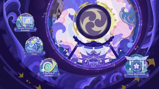 Iridescence Tour event menu in Genshin Impact