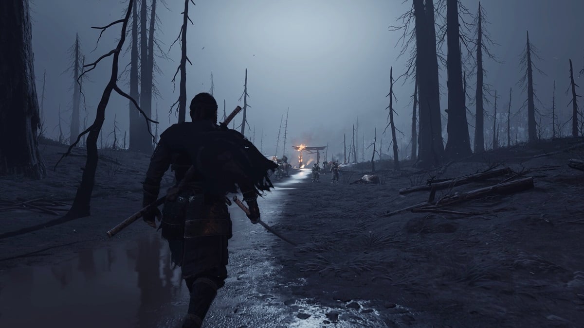 Ghost of Tsushima Battle in Burned Forest