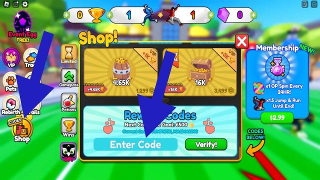 How to redeem codes in Jump Simulator