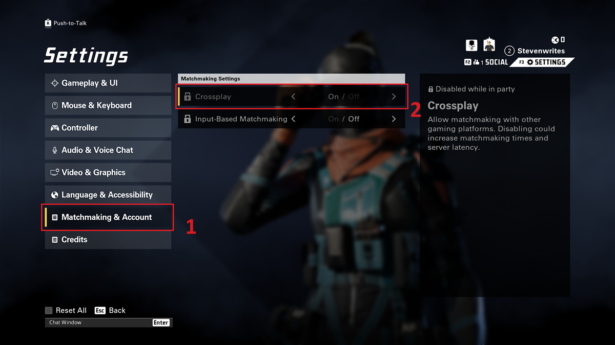 XDefiant: How to turn crossplay off and on
