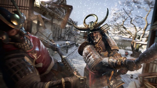 Assassin's Creed Shadows Yasuke attacking enemy in the snow
