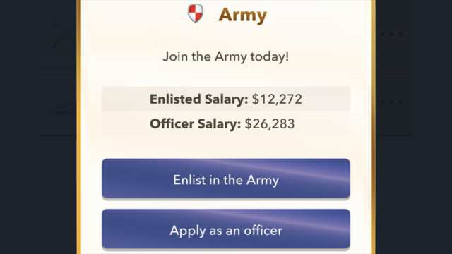 BitLife joining the army