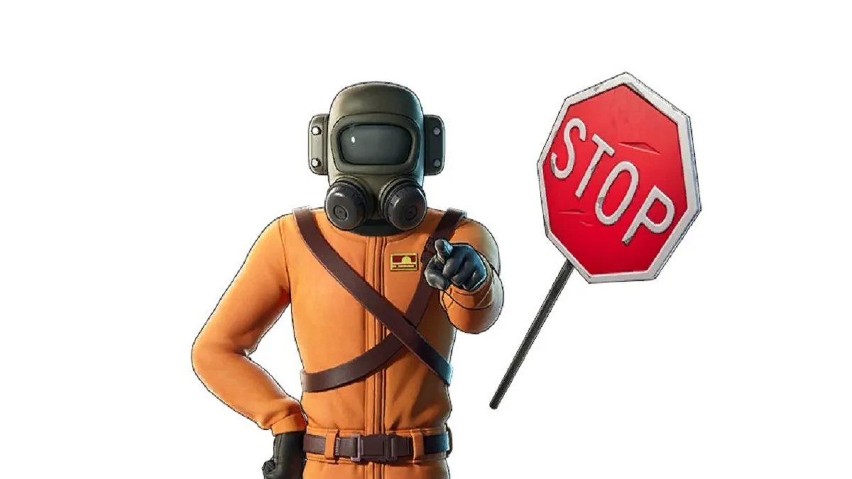 Fortnite Lethal Company skin and stop sign