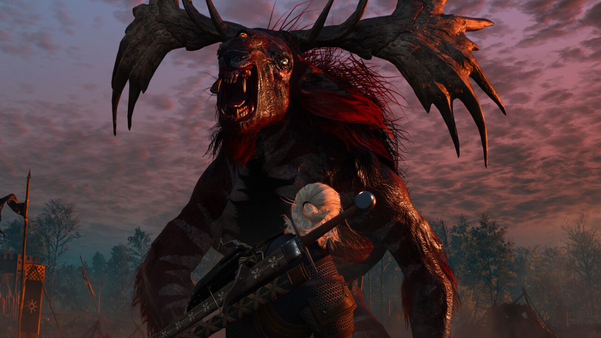 geralt and monster in the witcher 3 wild hunt