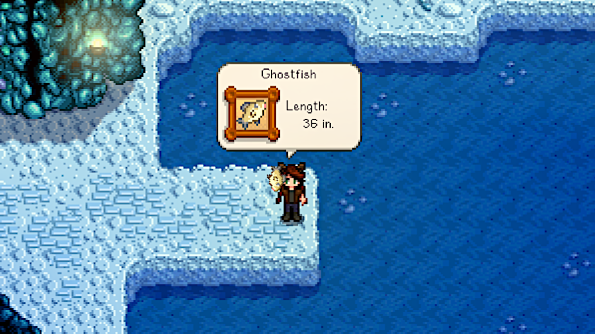 Ghostfish caught on level 60 of the Mines in Stardew Valley