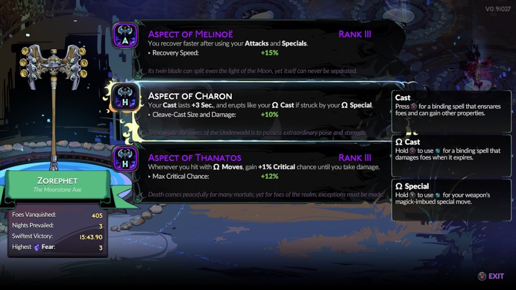 How to unlock Weapon Aspects in Hades 2 Best Aspects list