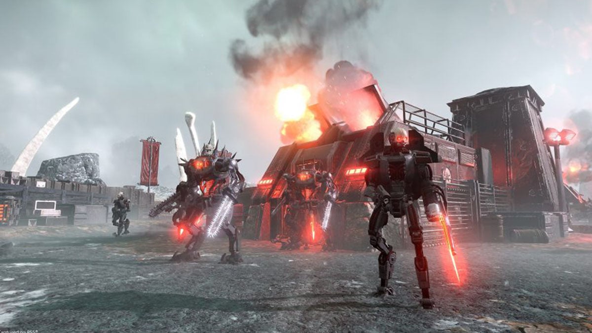 Automatons standing with weapons in Helldivers 2