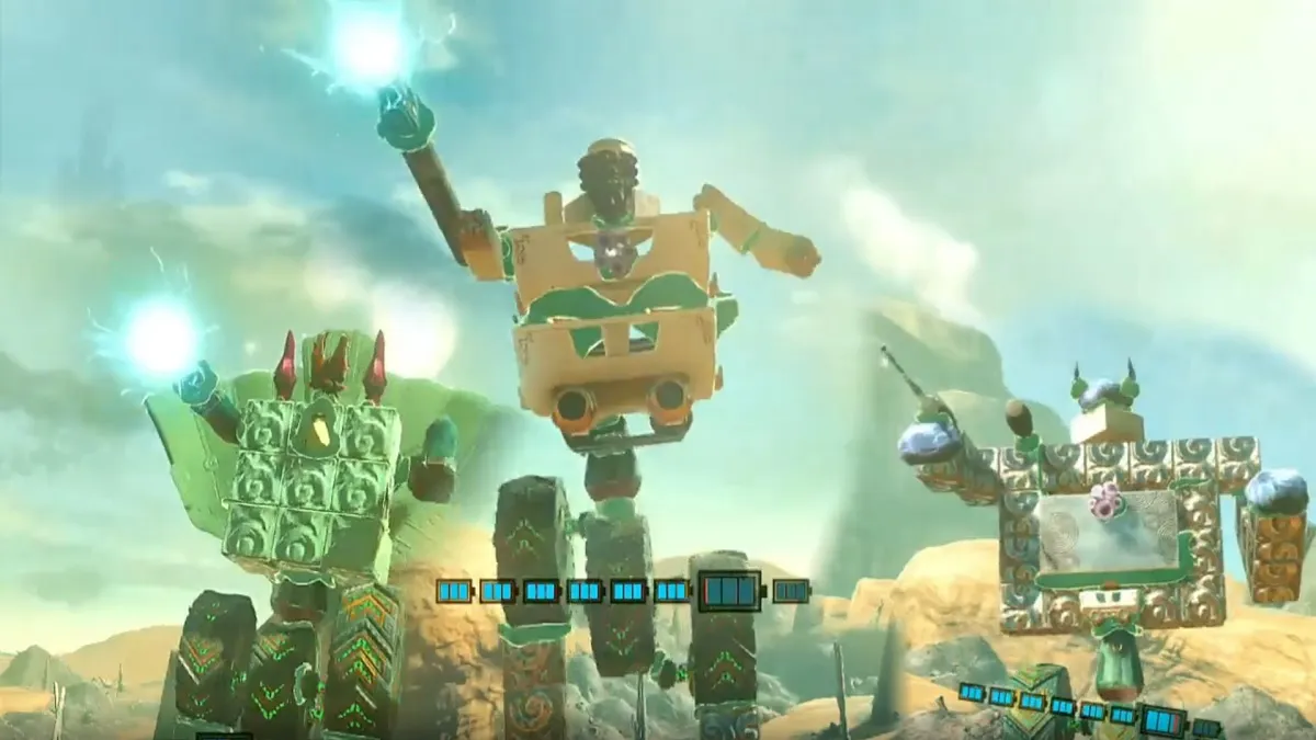 The Legend of Zelda Tears of the Kingdom Transformer intro three robots running through desert