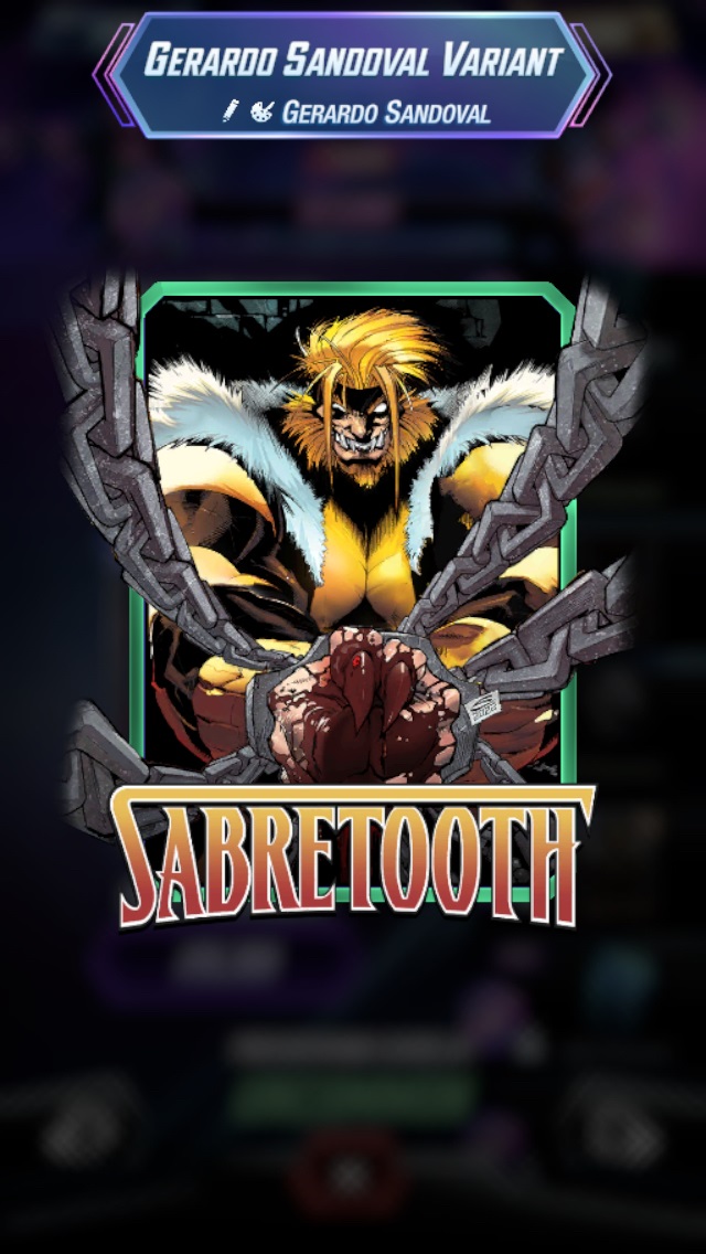 Marvel Snap Sabretooth variant