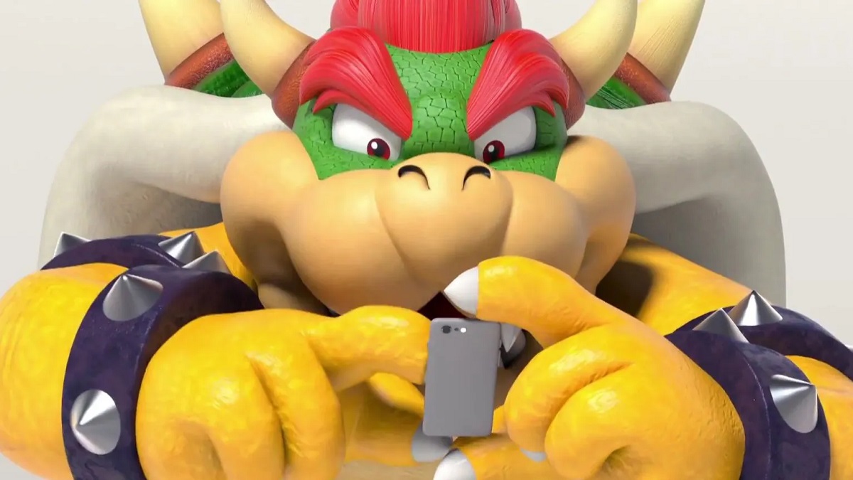Bowser using a mobile phone